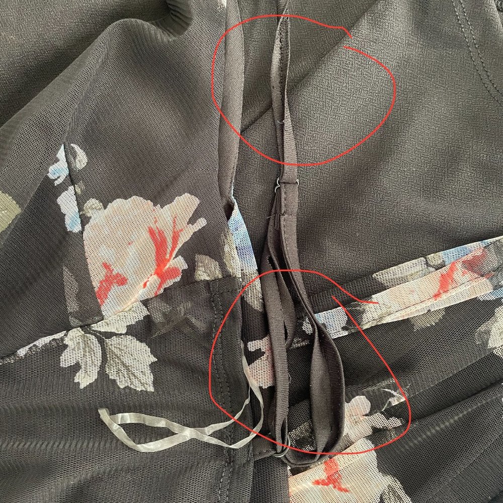 J for Justify, maxi romper with short, floral sheer, backless, size S - Picture 8 of 8